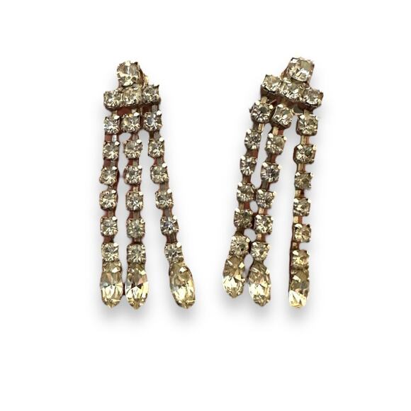 Wiesner Vintage Rhinestone Chandelier Screwback Earrings - Picture 1 of 5